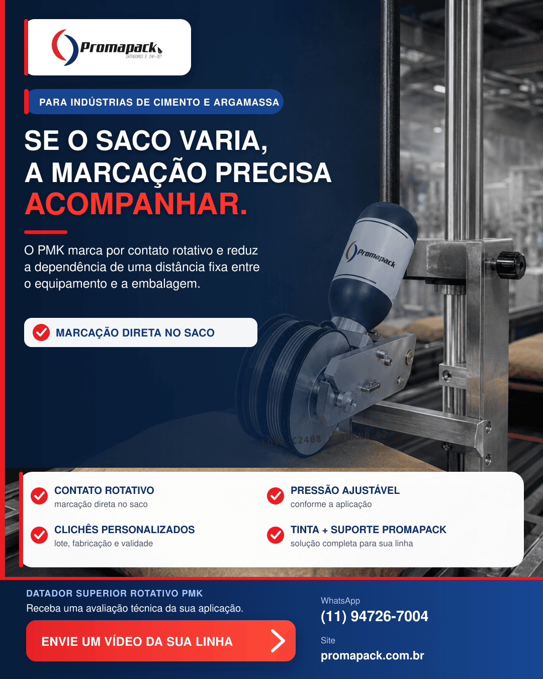 Equipamento rotativo PMK visto em detalhe