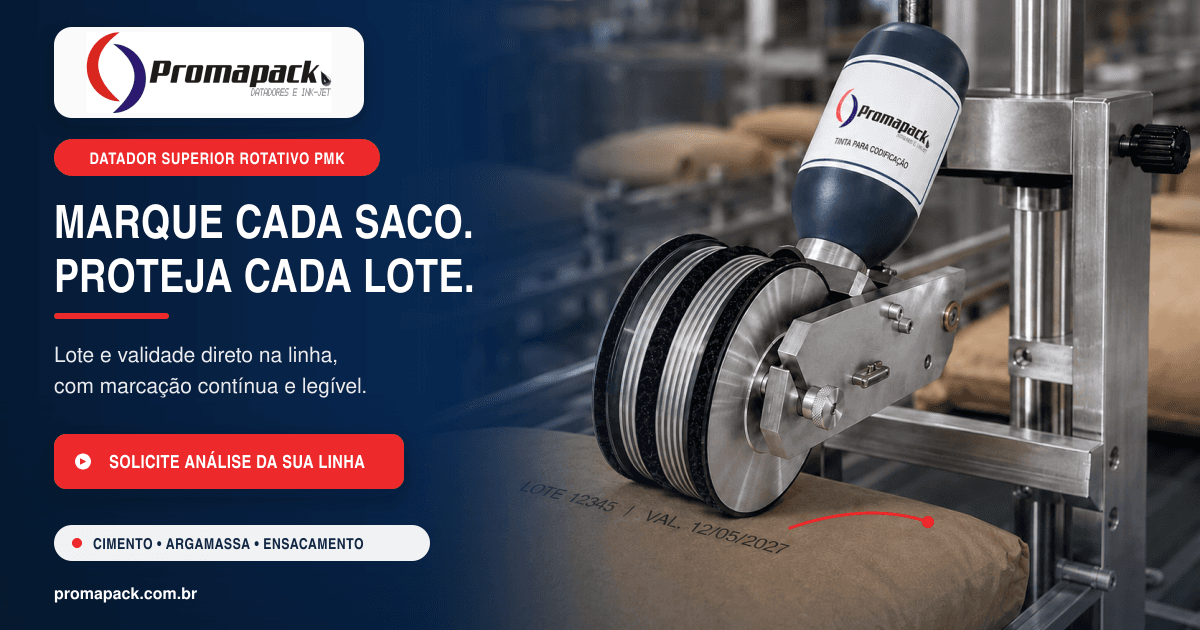 Marcação aplicada em saco por contato rotativo