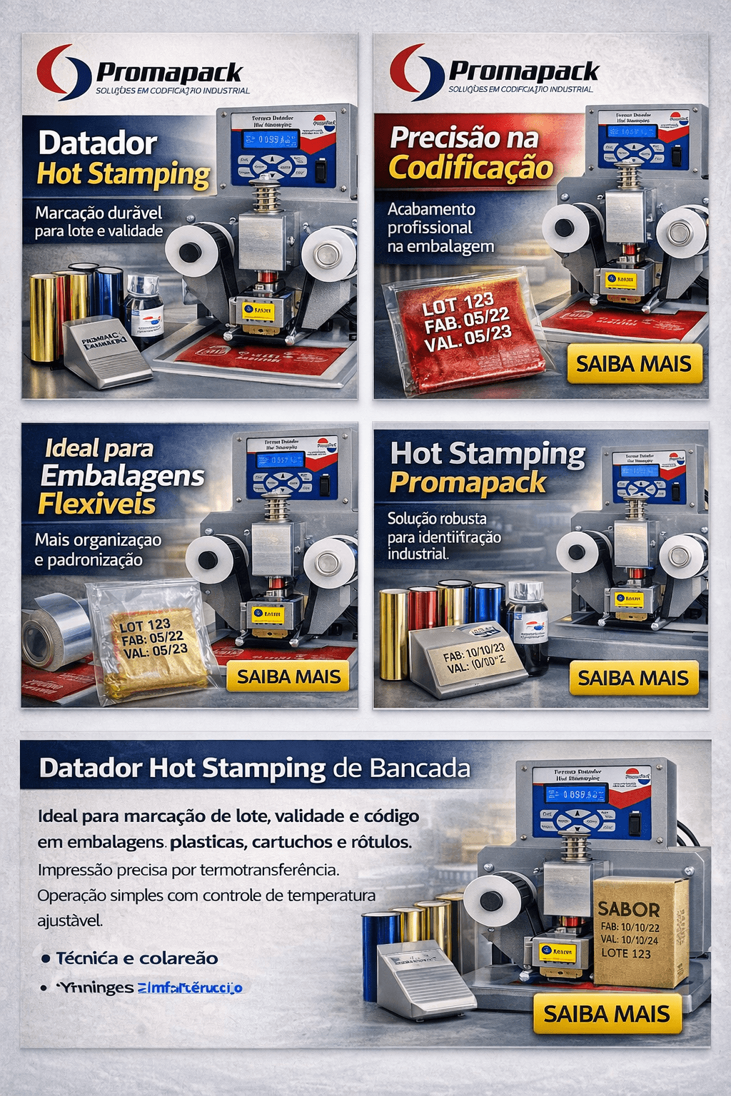 Rolo de Tinta Quente Datador