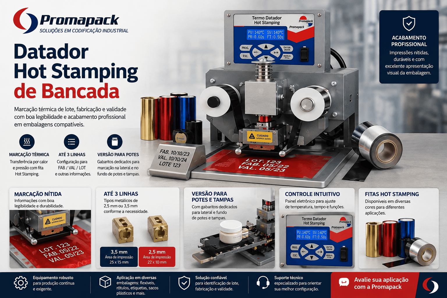 Equipamento Hot Stamping de bancada