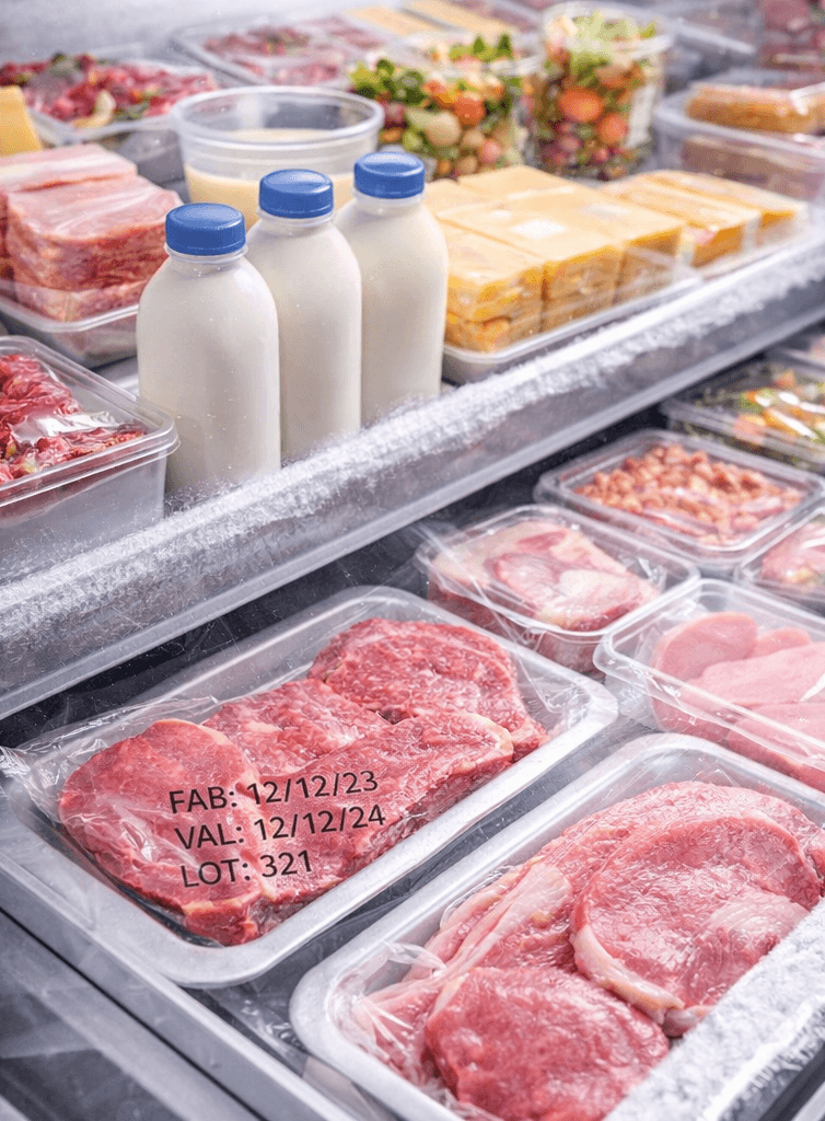Embalagens de alimentos refrigerados para avaliação de lote e validade